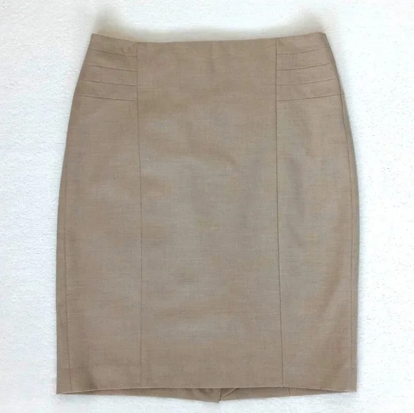 Limited Women's Sand Beige Neutral Tailored Lined Straight Pencil Skirt 0 - Picture 4 of 15